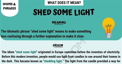 sheds light synonym|SHED LIGHT ON